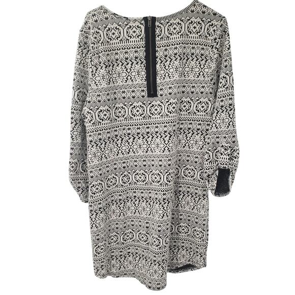 Maurices Black and White Boho Mini Dress - Size 0X - Picture 2 of 4